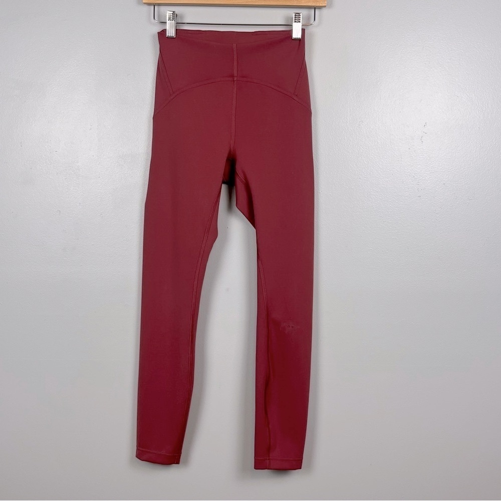 Lululemon Instill high rise brick color leggings, size 4.